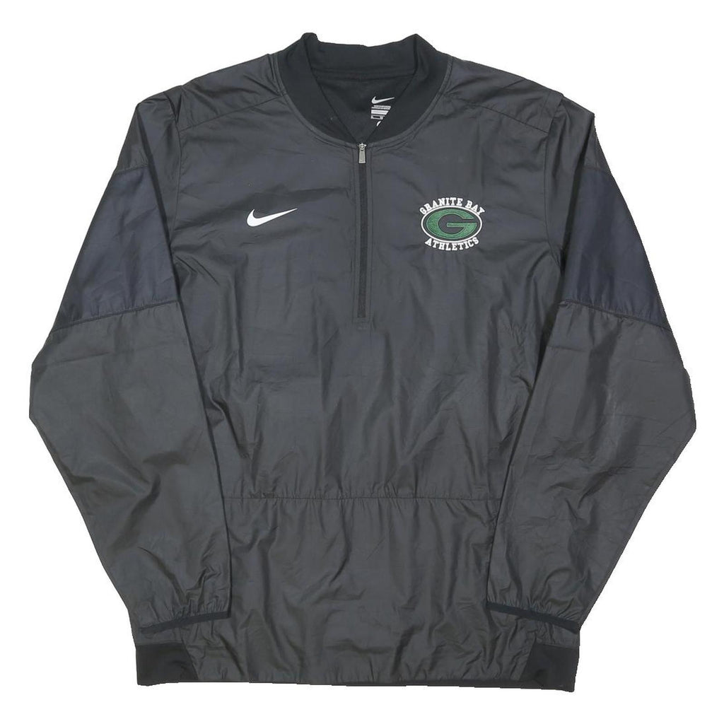 NIKE Mens Black Granite Bay Athletics Lightweight Jacket XL Polyester Plain Zip