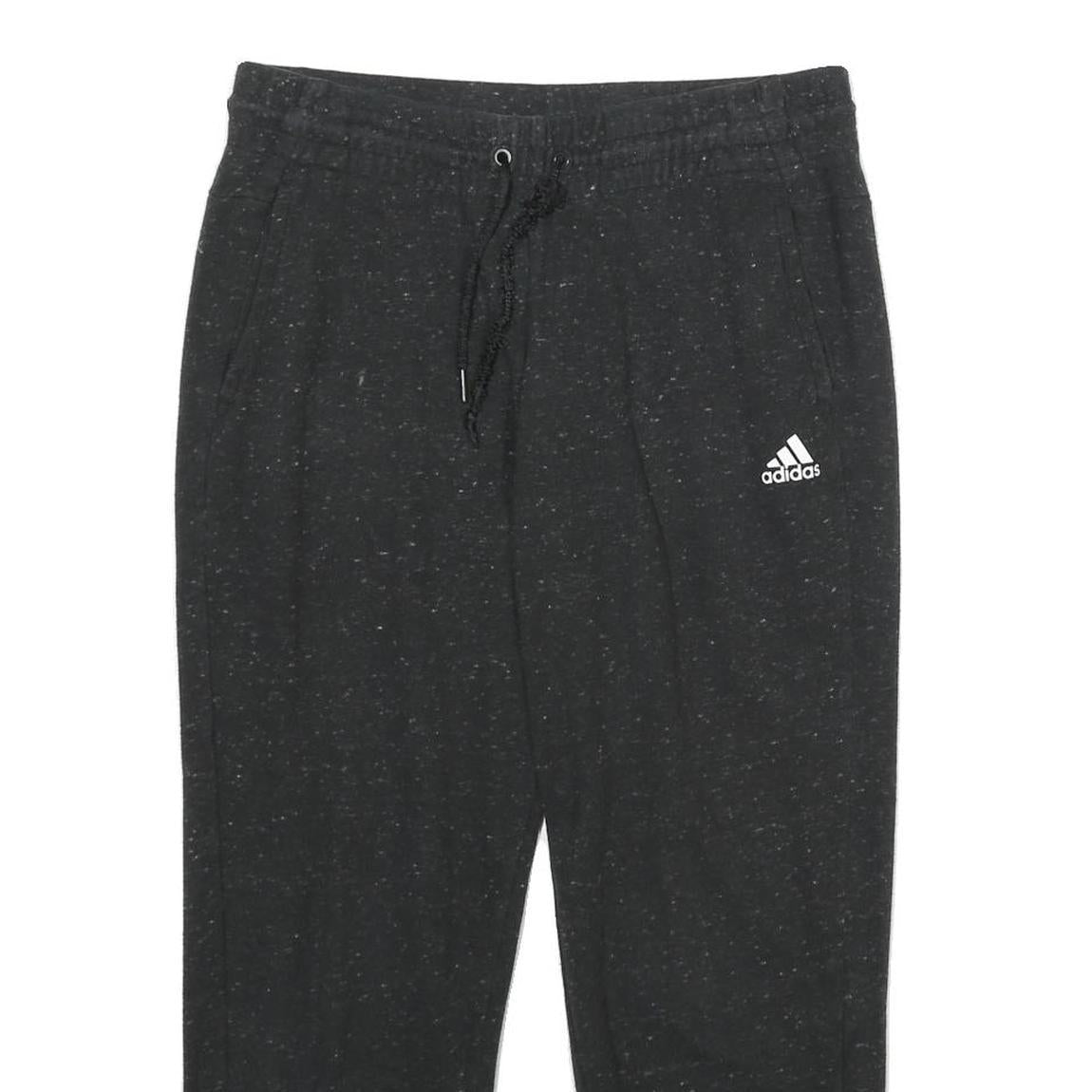 ADIDAS Womens Joggers Black & White L W32 L25 Casual Sportswear Slim Fit Tape