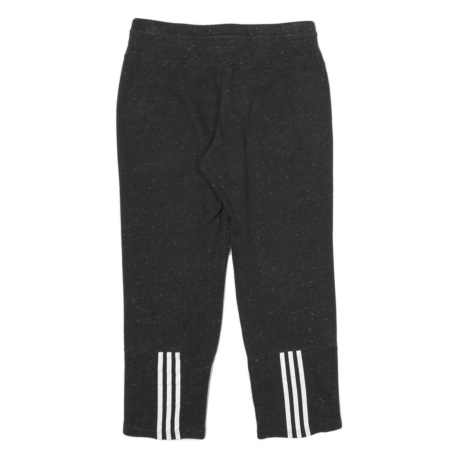 ADIDAS Womens Joggers Black & White L W32 L25 Casual Sportswear Slim Fit Tape