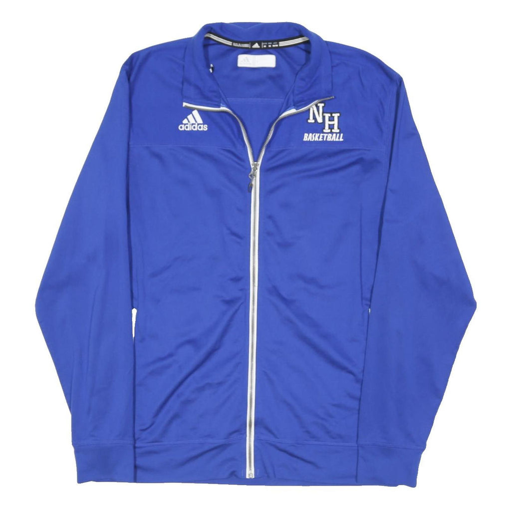 ADIDAS Mens Blue Basketball Jacket M Polyester Blend Zip Front Sportswear