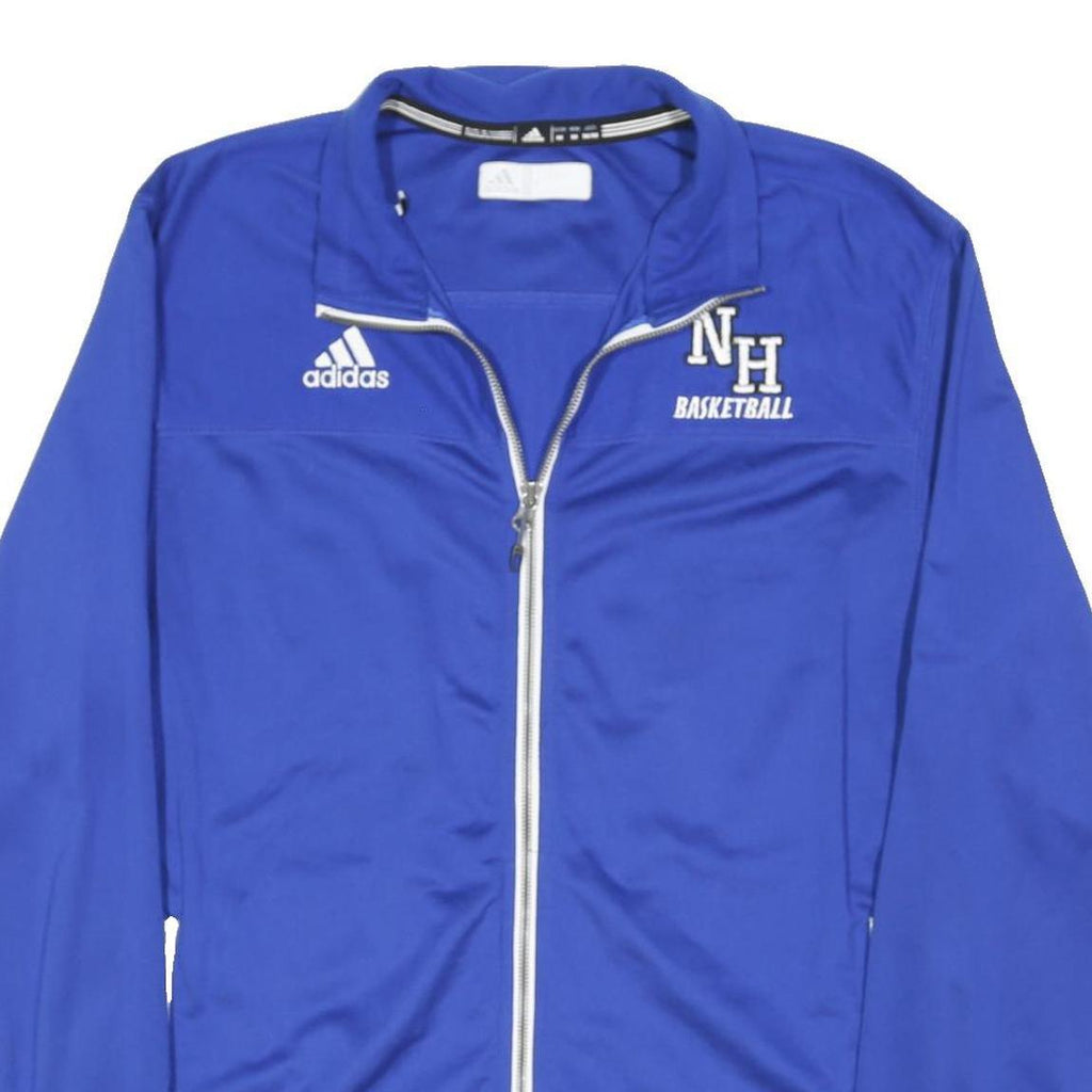 ADIDAS Mens Blue Basketball Jacket M Polyester Blend Zip Front Sportswear