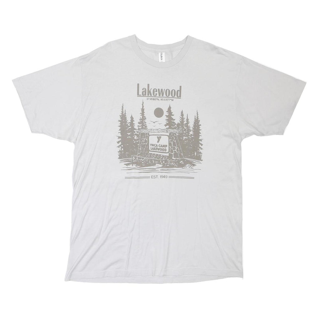 TULTEX Mens White Lakewood Graphic T-Shirt XL Short Sleeve Crew Neck Casual