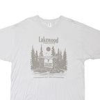 TULTEX Mens White Lakewood Graphic T-Shirt XL Short Sleeve Crew Neck Casual