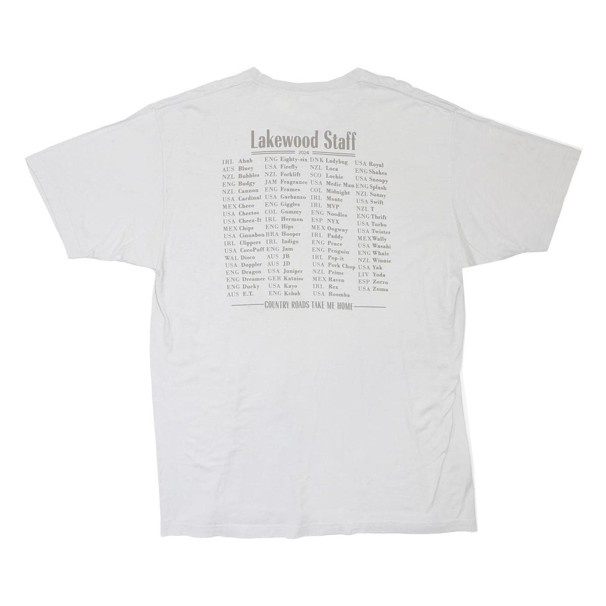 TULTEX Mens White Lakewood Graphic T-Shirt XL Short Sleeve Crew Neck Casual