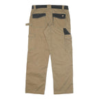 DICKIES Mens Cotton Blend Beige & Black Relaxed Straight Trousers W33 L30