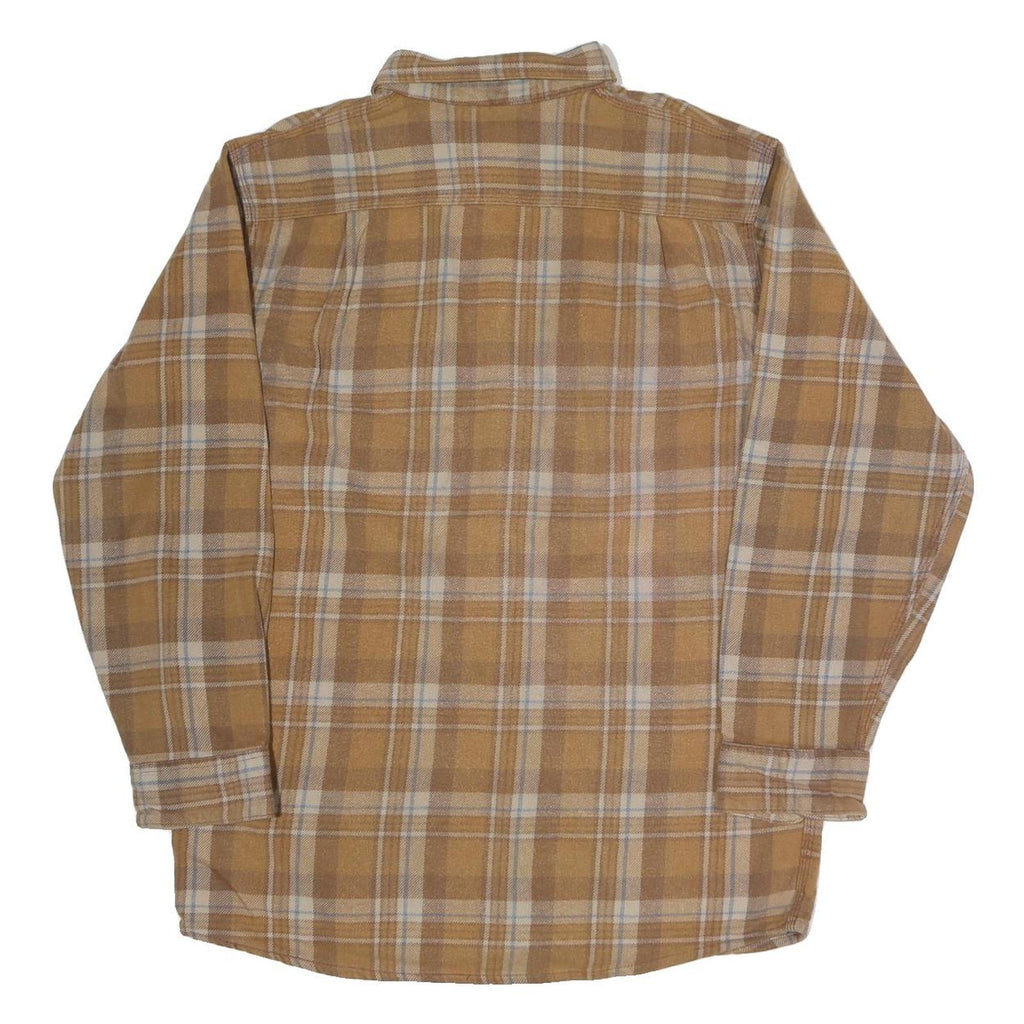 SCHMIDT Mens Beige & Cream Check Shirt M Cotton Blend Casual Button Detail