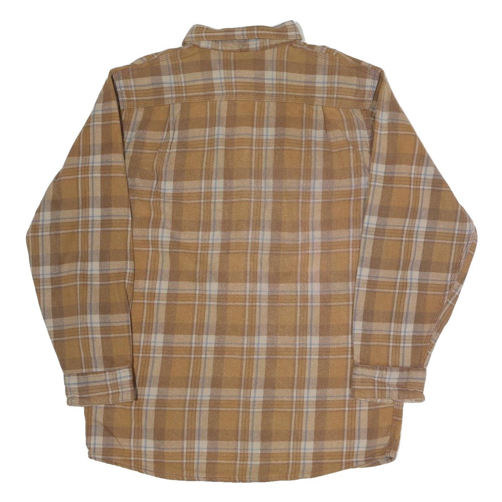 SCHMIDT Mens Beige & Cream Check Shirt M Cotton Blend Casual Button Detail