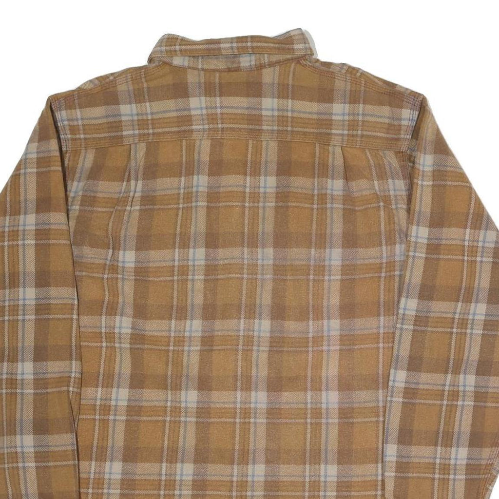 SCHMIDT Mens Beige & Cream Check Shirt M Cotton Blend Casual Button Detail
