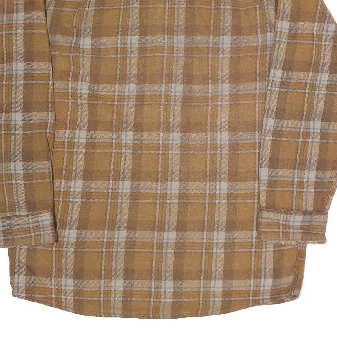 SCHMIDT Mens Beige & Cream Check Shirt M Cotton Blend Casual Button Detail