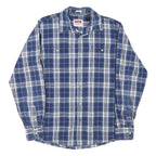 TOMMY HILFIGER Mens Blue Check Shirt M Casual Long Sleeve Cotton Blend