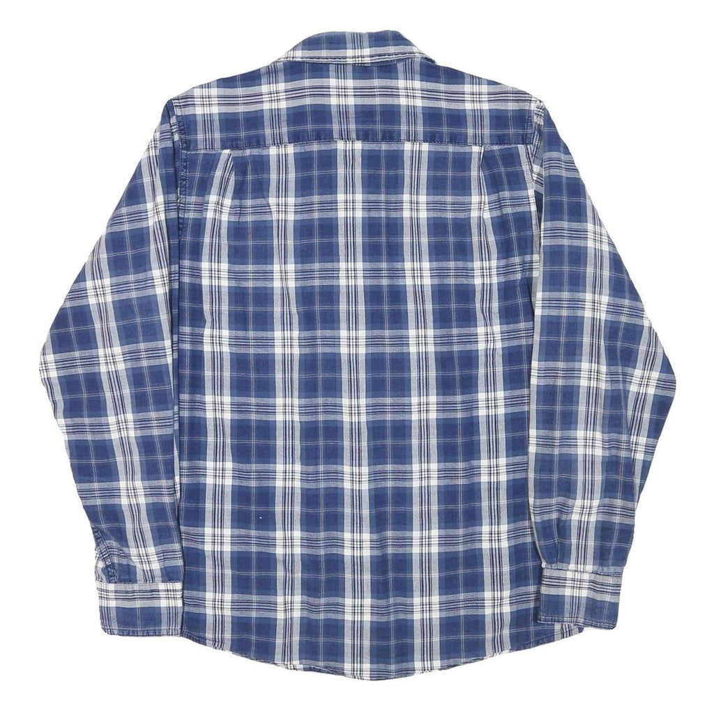 TOMMY HILFIGER Mens Blue Check Shirt M Casual Long Sleeve Cotton Blend