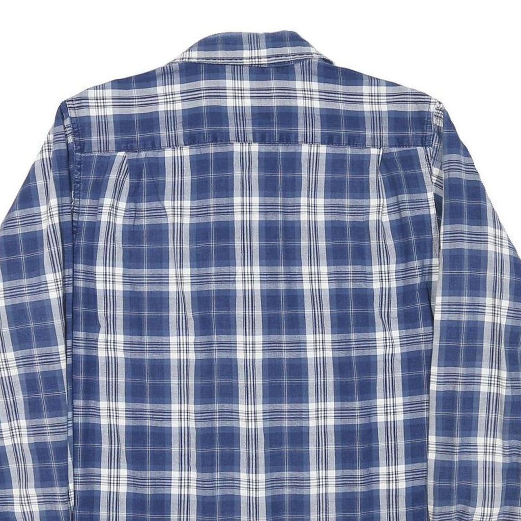 TOMMY HILFIGER Mens Blue Check Shirt M Casual Long Sleeve Cotton Blend
