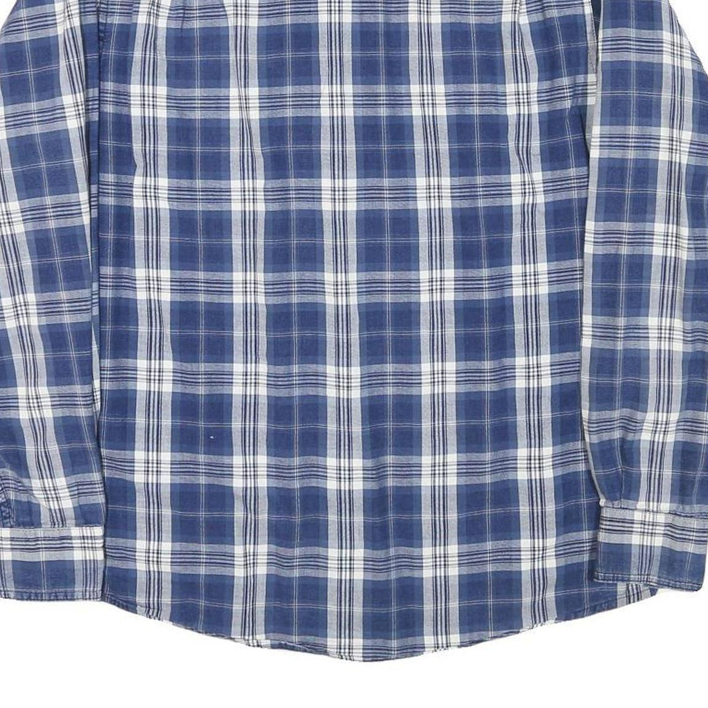 TOMMY HILFIGER Mens Blue Check Shirt M Casual Long Sleeve Cotton Blend