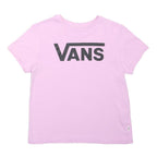 VANS Girls Pink Graphic T-Shirt S Short Sleeve Crew Neck Cotton