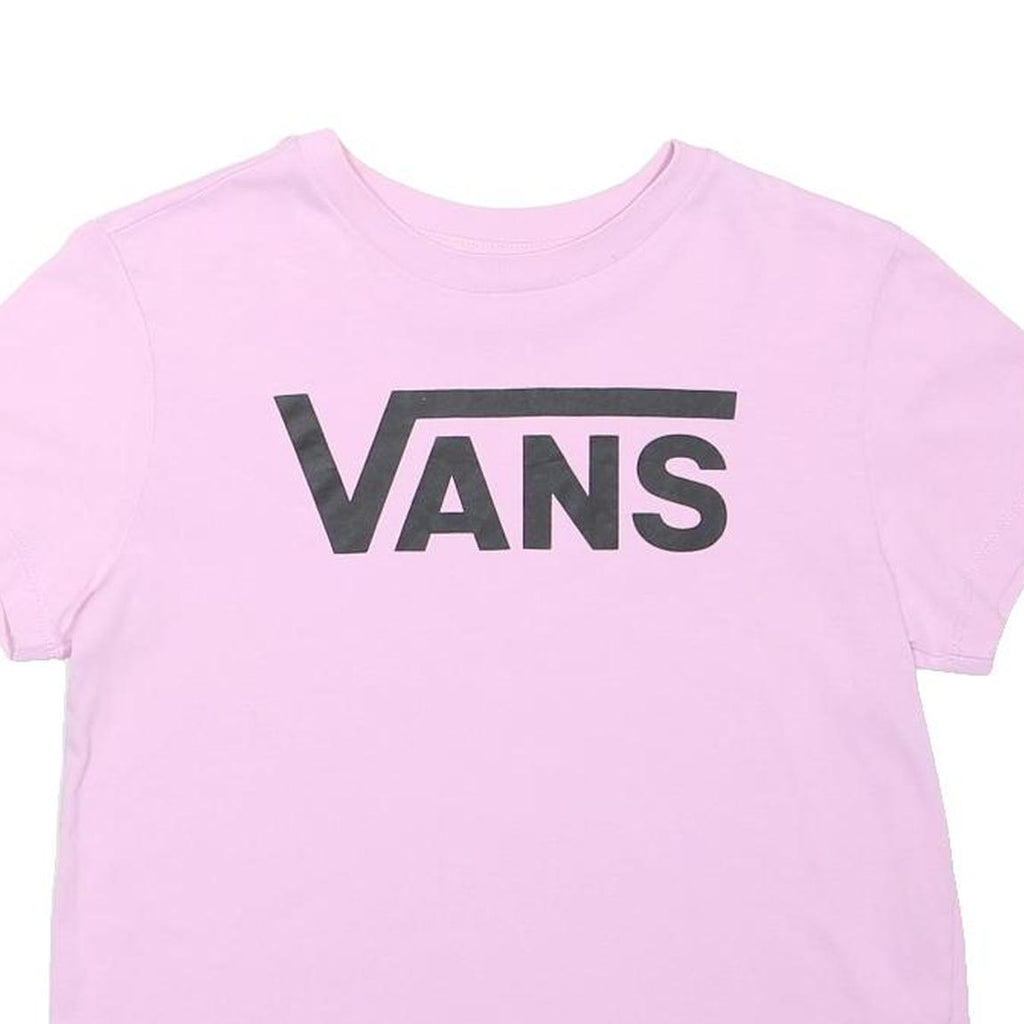 VANS Girls Pink Graphic T-Shirt S Short Sleeve Crew Neck Cotton