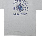 JERZEES Mens Grey Niagara Falls New York Graphic T-Shirt L Short Sleeve Crew