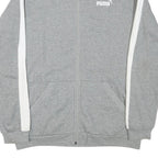 PUMA Mens Grey & White Track Jacket L Cotton Blend Plain Zip Comfort Sport