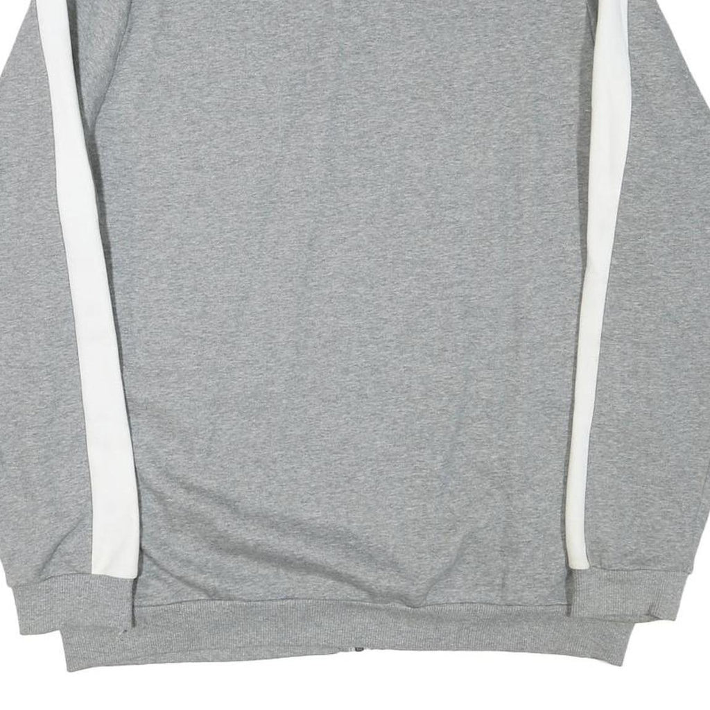 PUMA Mens Grey & White Track Jacket L Cotton Blend Plain Zip Comfort Sport
