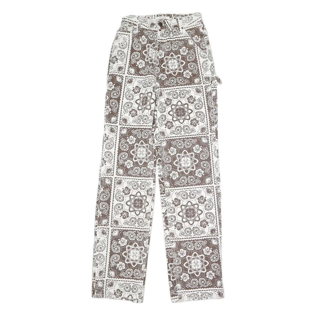 PACSUN Womens Regular Fit Button Closure Printed Cotton Blend Jeans W26 L33