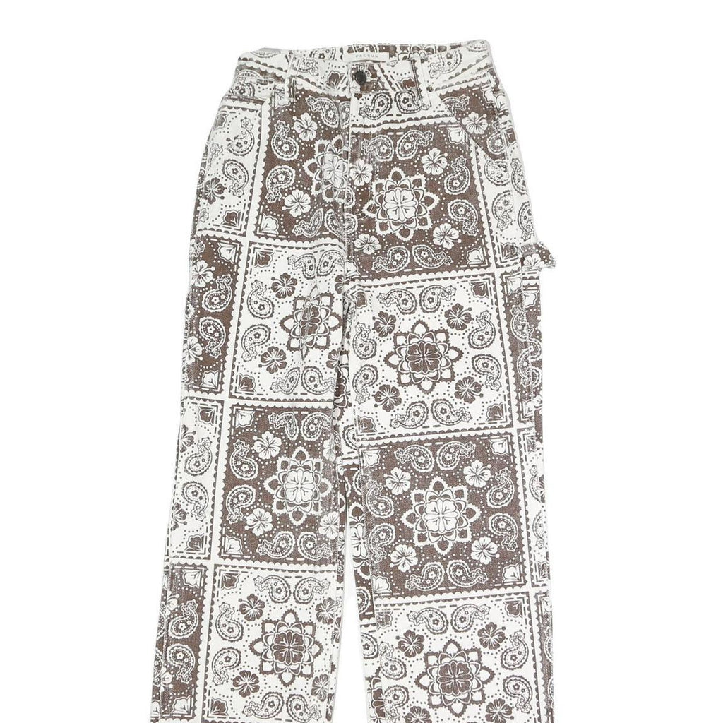 PACSUN Womens Regular Fit Button Closure Printed Cotton Blend Jeans W26 L33
