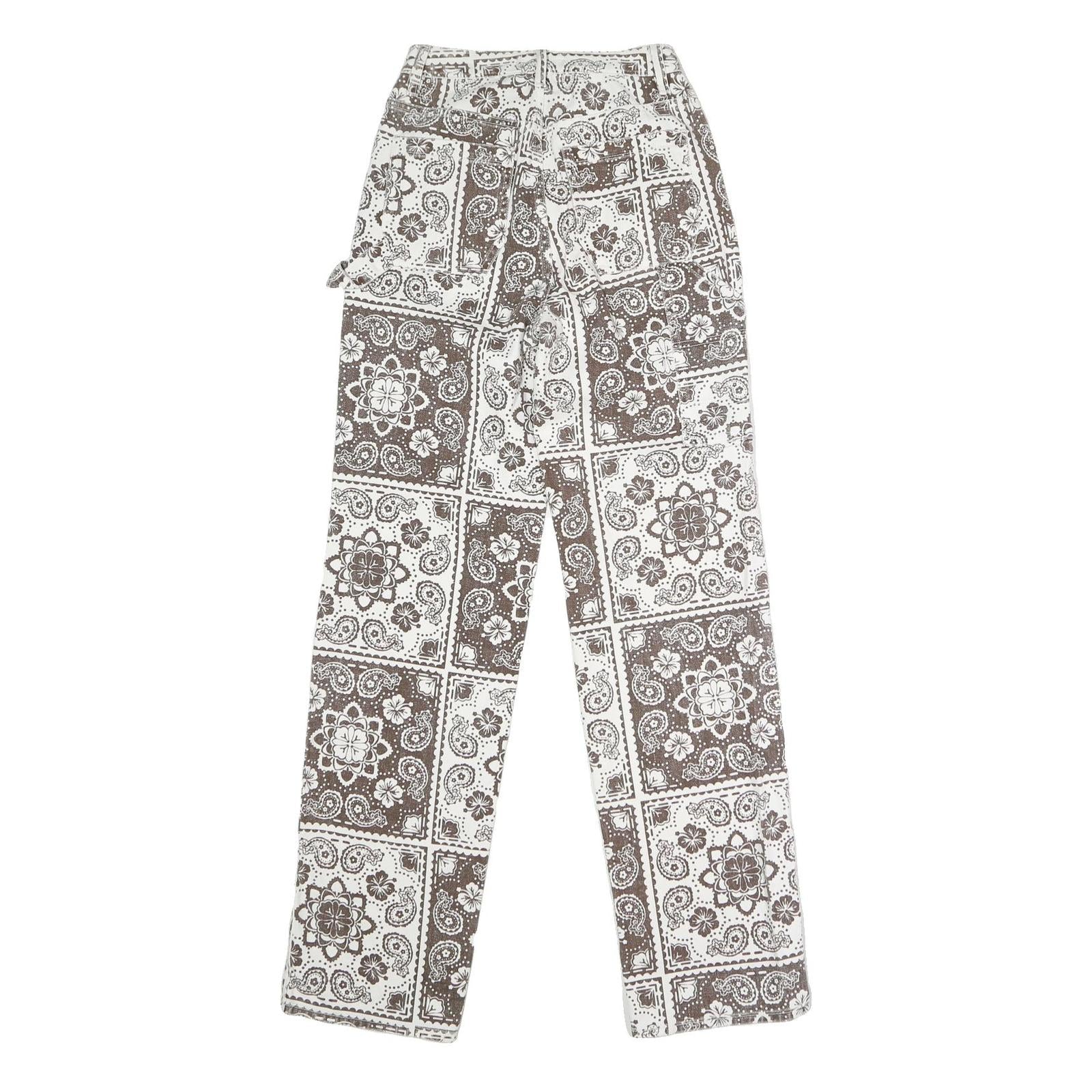PACSUN Womens Regular Fit Button Closure Printed Cotton Blend Jeans W26 L33