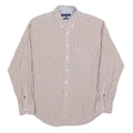 TOMMY HILFIGER Mens White & Red Checked Shirt XL Button Down Casual Cotton Blend