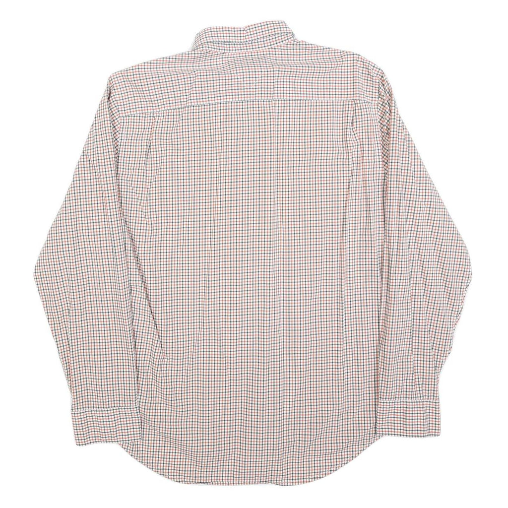 TOMMY HILFIGER Mens White & Red Checked Shirt XL Button Down Casual Cotton Blend