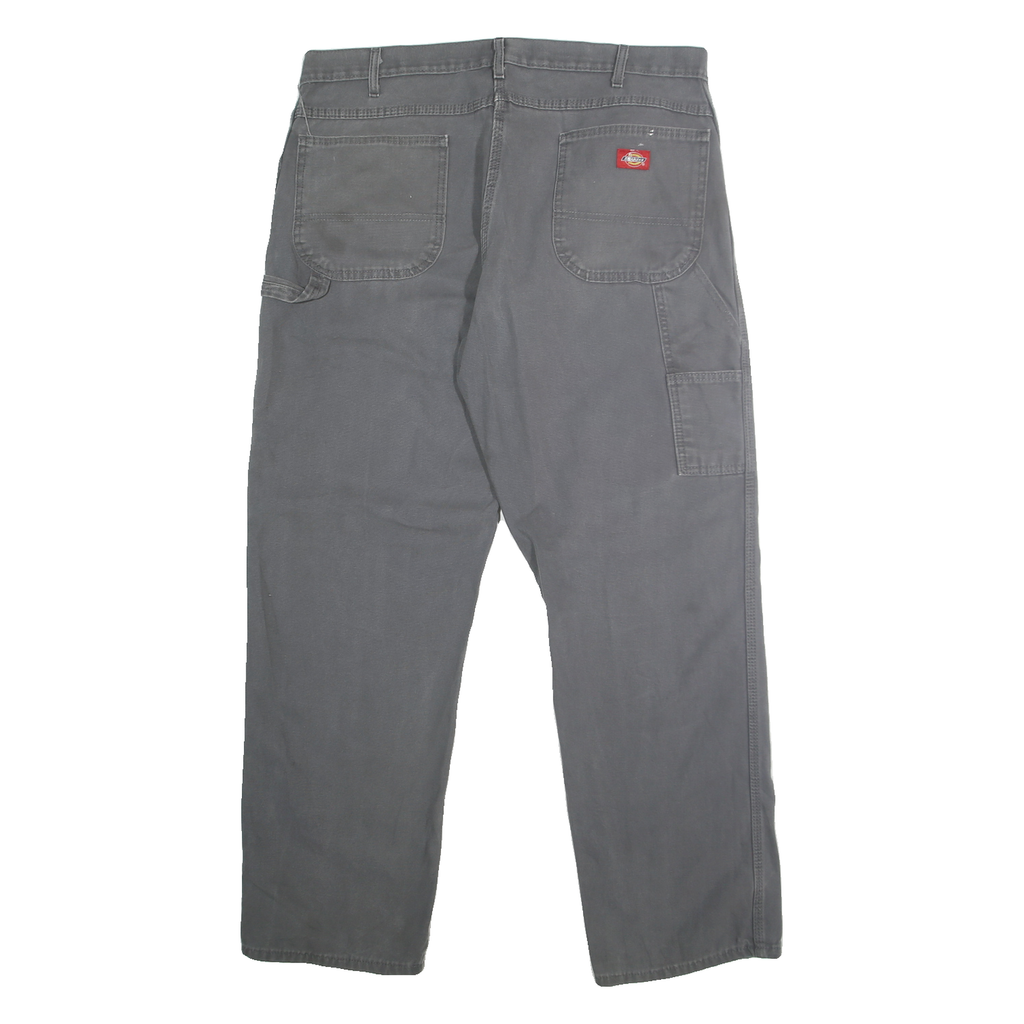 DICKIES Mens Regular Fit Grey Denim W38 L32 Workwear Zip Closure Jeans