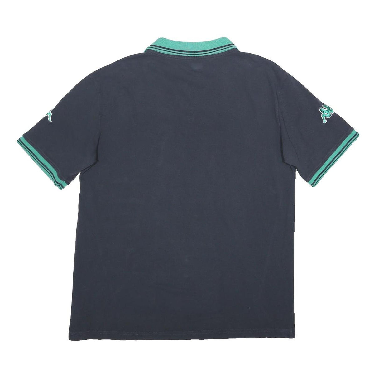 KAPPA Mens Navy & Green Logo Embroidered Short Sleeve Polo Shirt 2XL Cotton