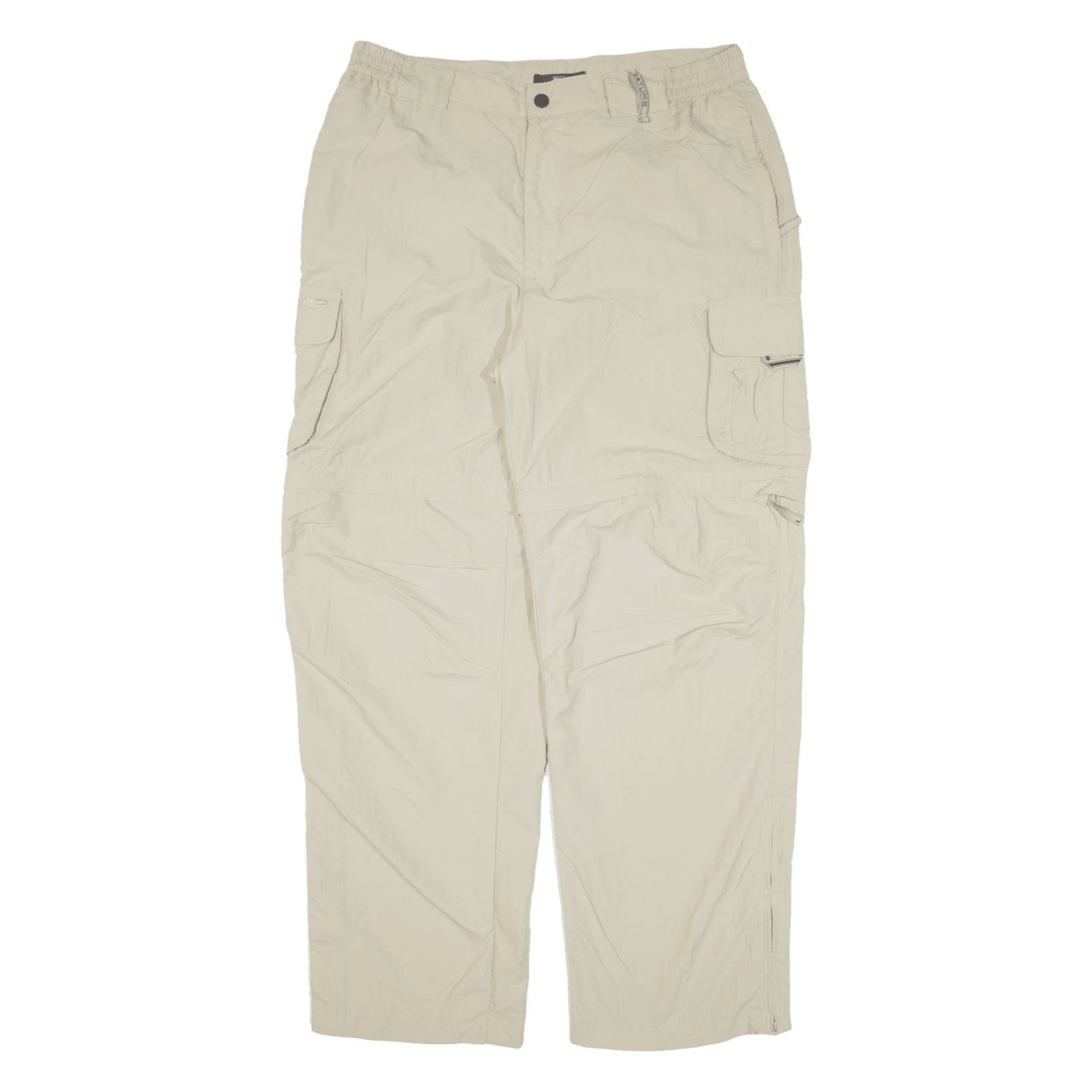 TCM Cargo Zip-off Mens Trousers Beige Loose Straight Nylon W35 L31