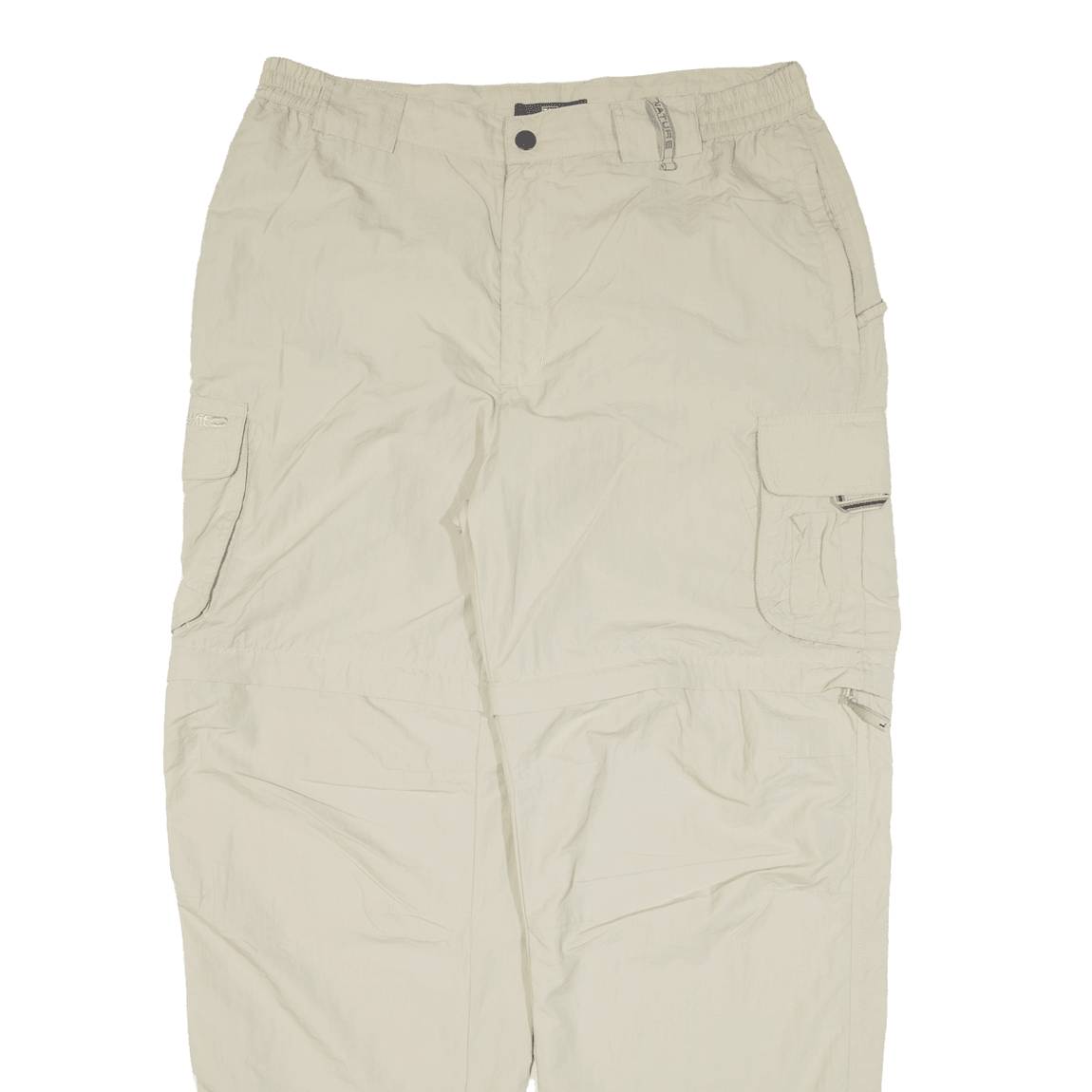 TCM Cargo Zip-off Mens Trousers Beige Loose Straight Nylon W35 L31