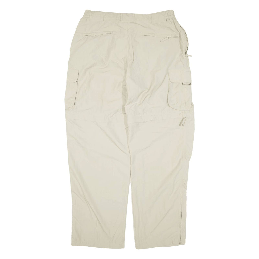 TCM Cargo Zip-off Mens Trousers Beige Loose Straight Nylon W35 L31