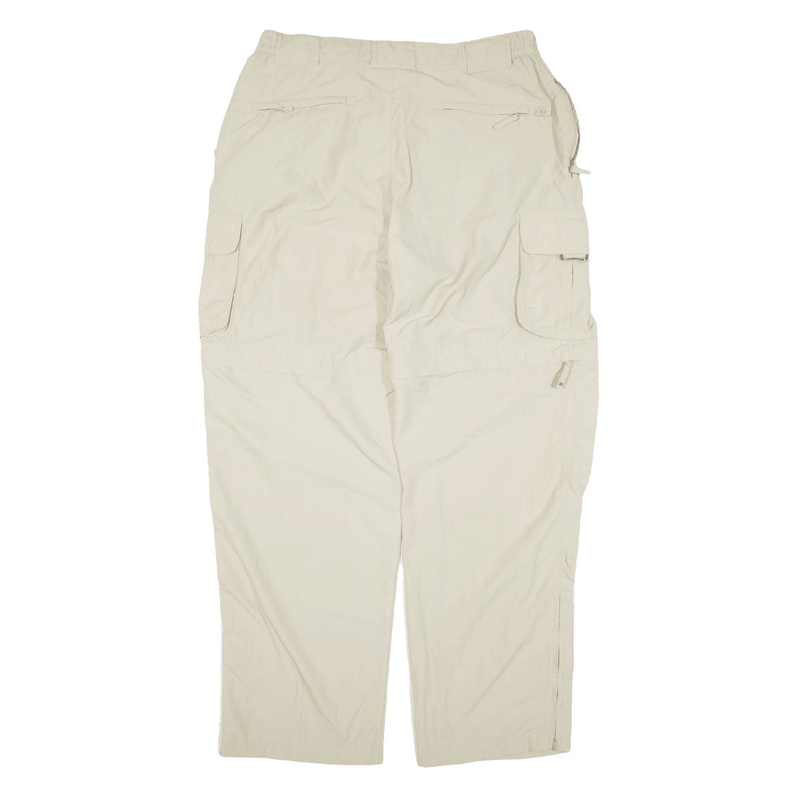 TCM Cargo Zip-off Mens Trousers Beige Loose Straight Nylon W35 L31