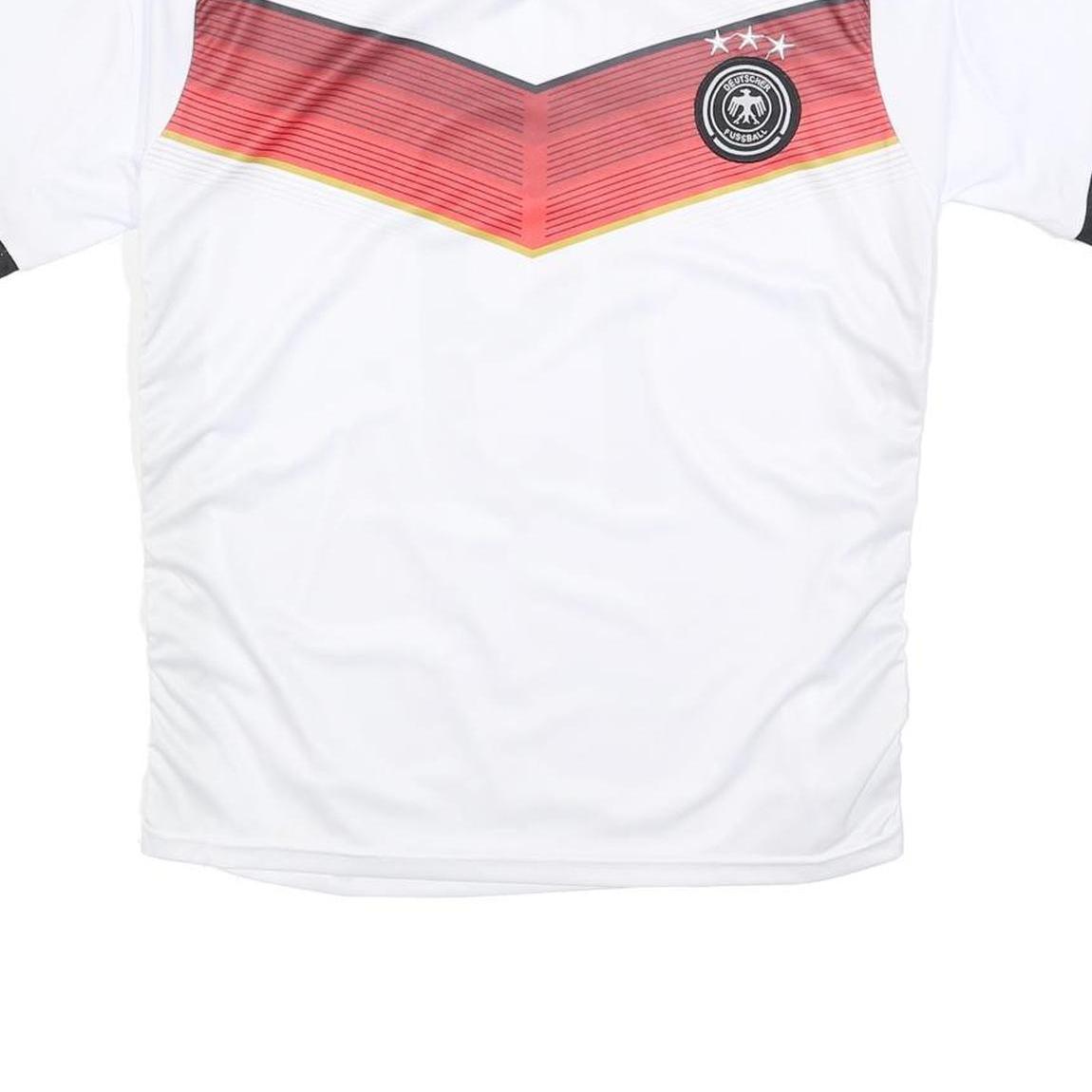 Mens 2014-15 Germany White & Black Götze Football T-Shirt S Short Sleeve V-Neck