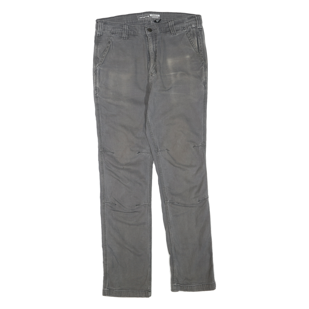 CARHARTT Mens Cotton Blend Grey Regular Straight Trousers W33 L32 Workwear