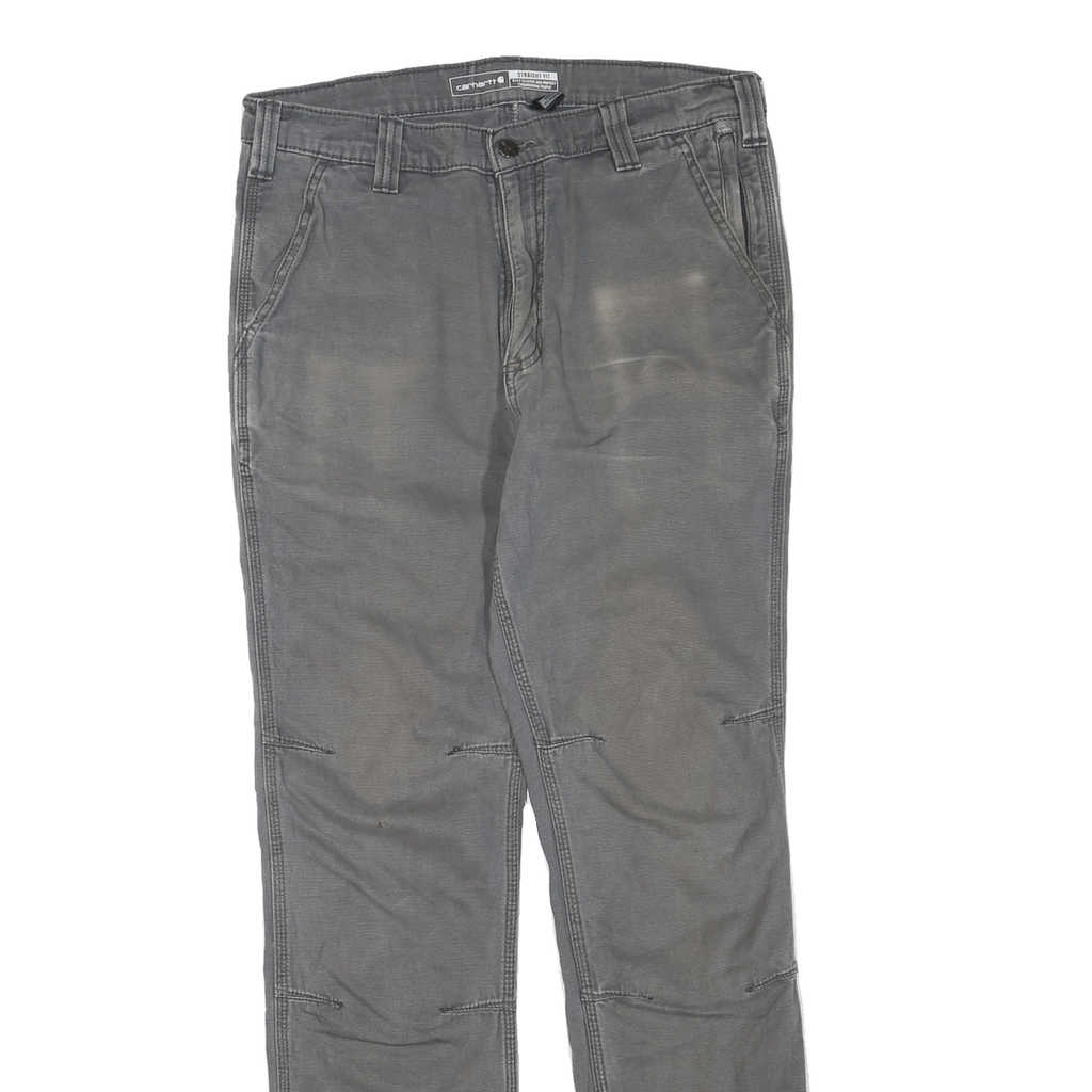 CARHARTT Mens Cotton Blend Grey Regular Straight Trousers W33 L32 Workwear