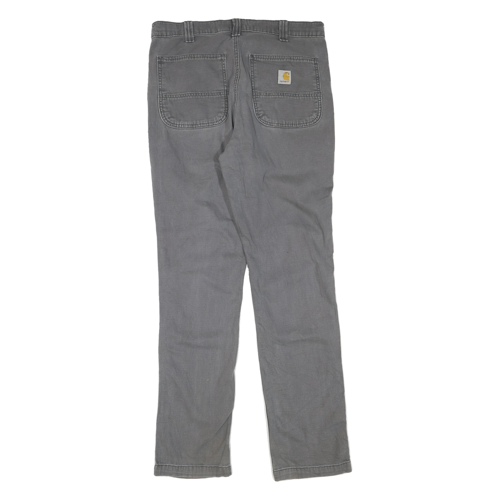 CARHARTT Mens Cotton Blend Grey Regular Straight Trousers W33 L32 Workwear