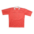 Mens Red Polyester Graphic T-Shirt L Short Sleeve V-Neck Sports Style