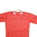 Mens Red Polyester Graphic T-Shirt L Short Sleeve V-Neck Sports Style