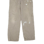 CARHARTT Mens Cotton Blend Beige Regular Straight Trousers W34 L34 Workwear