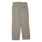 CARHARTT Mens Cotton Blend Beige Regular Straight Trousers W34 L34 Workwear