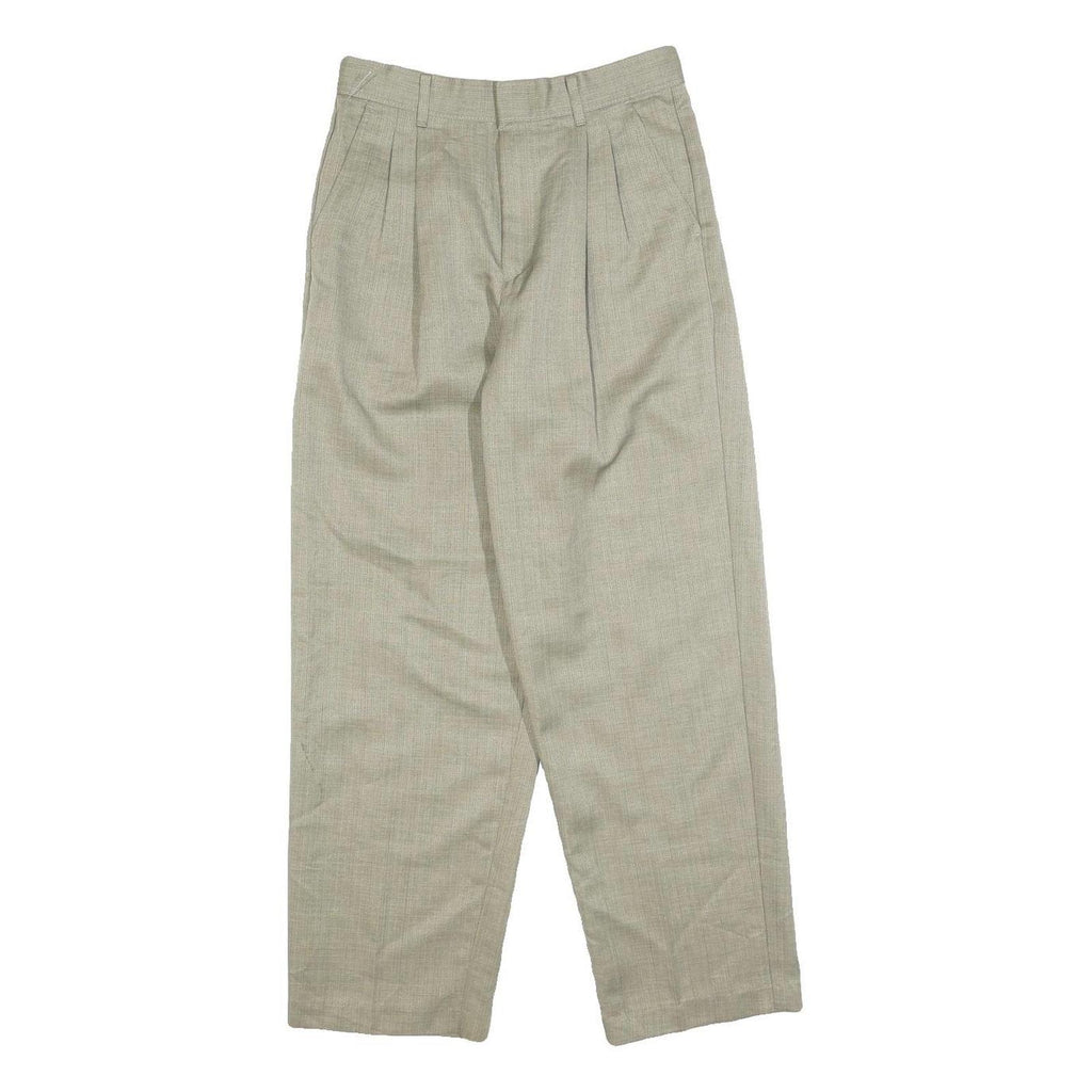 Womens Beige Polyester Regular Fit Straight Leg Trousers W26 L26 Classic