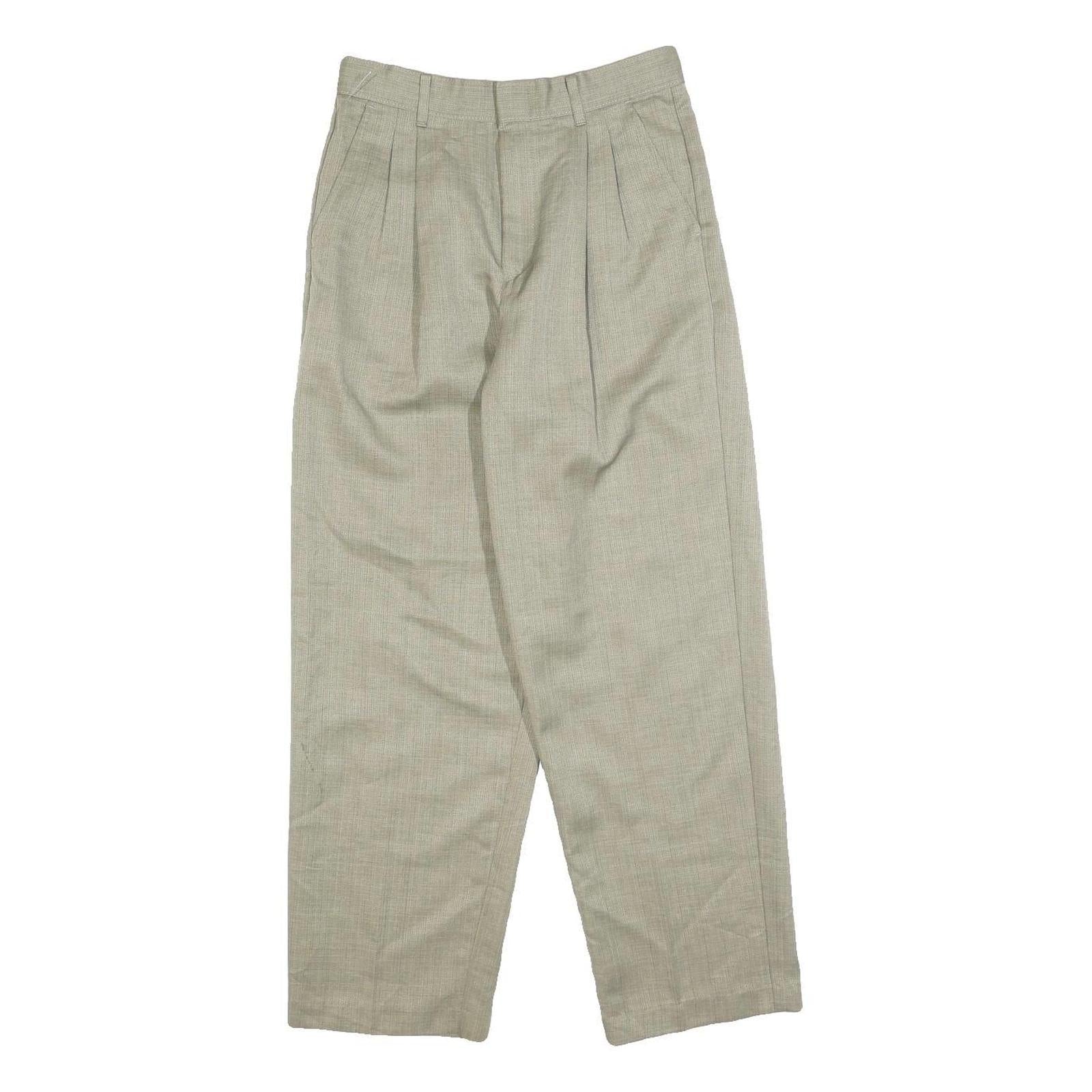 Womens Beige Polyester Regular Fit Straight Leg Trousers W26 L26 Classic