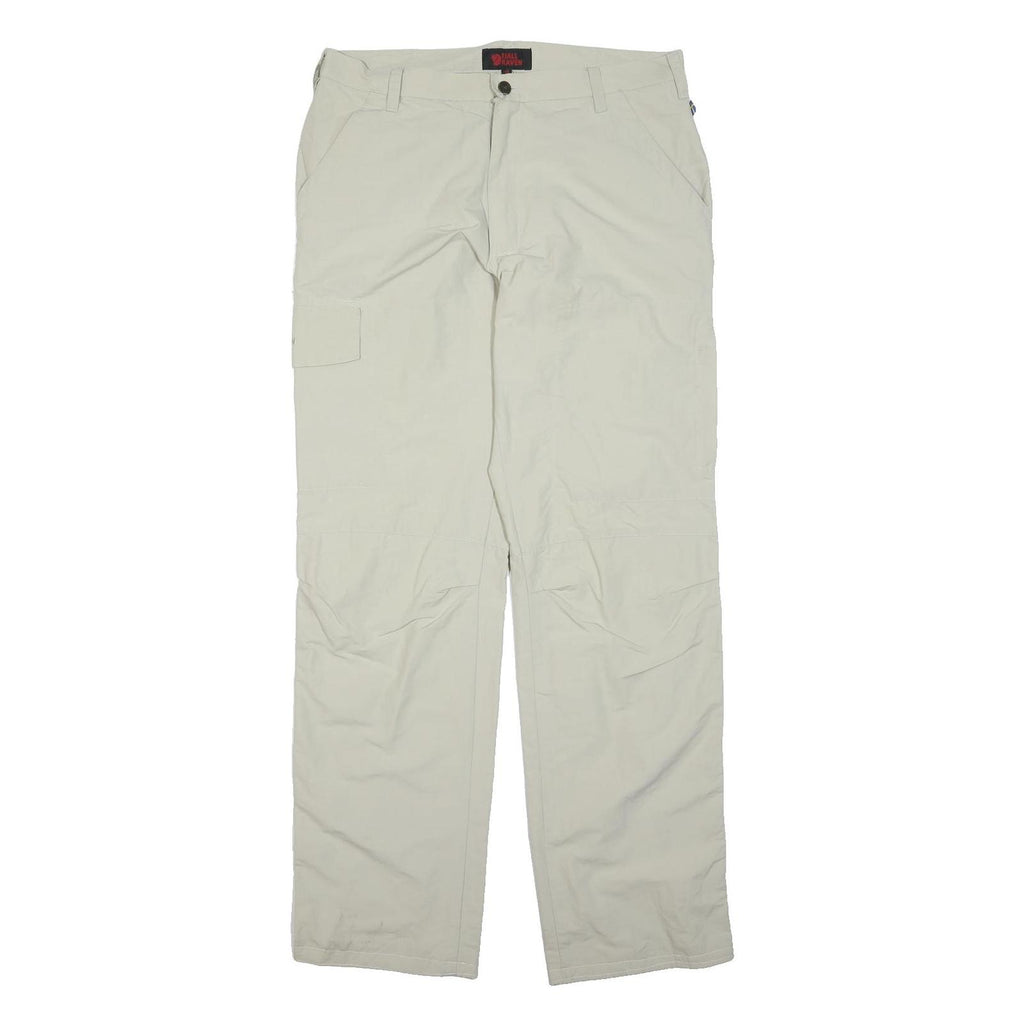 FJALLRAVEN Womens Polyester White Regular Fit Straight Leg Trousers W34 L33