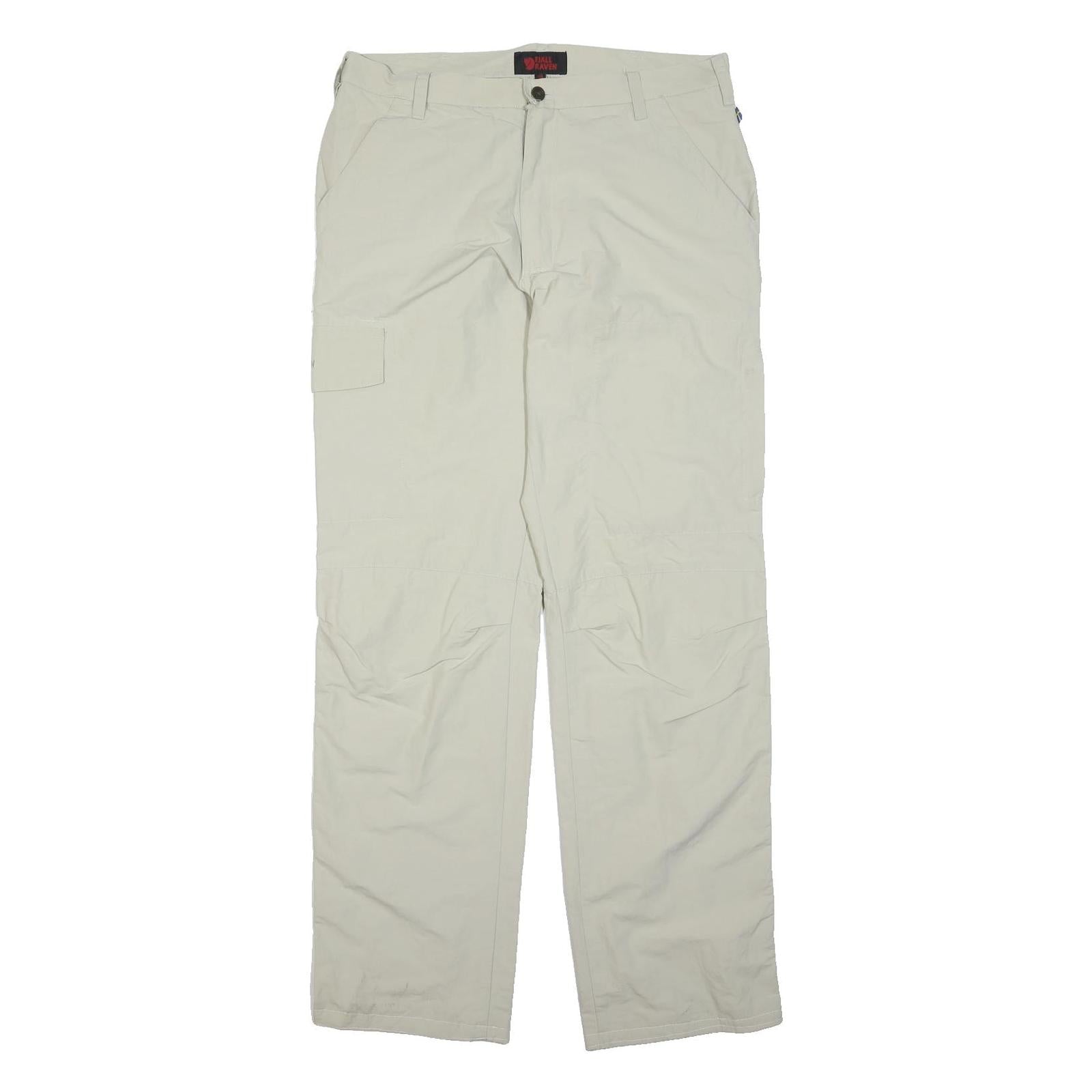 FJALLRAVEN Womens Polyester White Regular Fit Straight Leg Trousers W34 L33