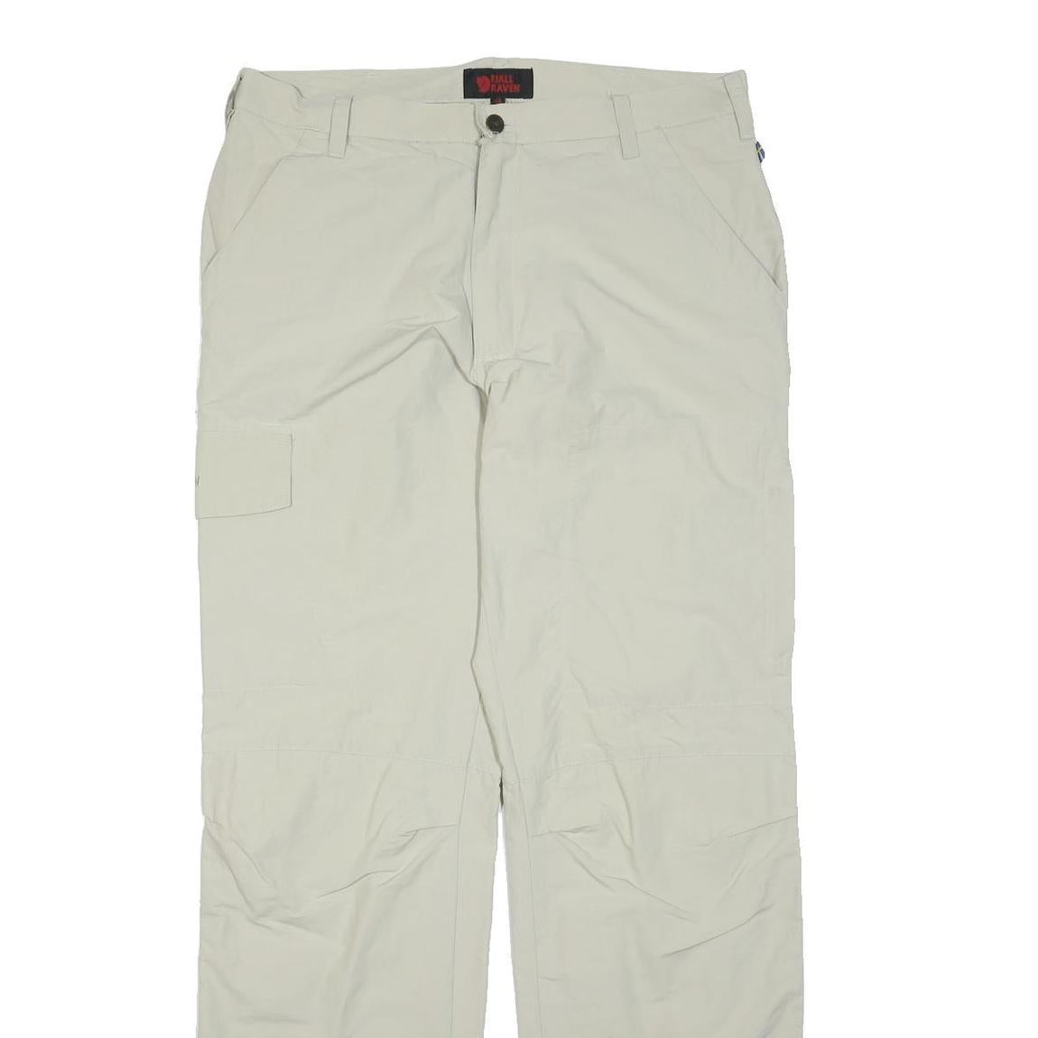 FJALLRAVEN Womens Polyester White Regular Fit Straight Leg Trousers W34 L33