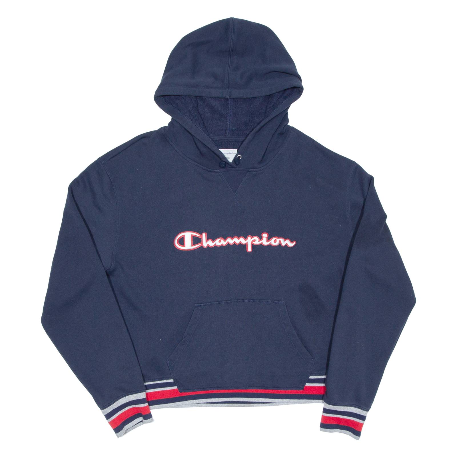 CHAMPION Womens Blue Hoodie 2XL