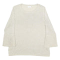 CALVIN KLEIN Womens Cream Pullover Plain Round Neck Basic Knit XL Lightweight