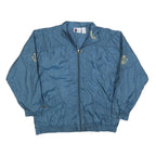 BOLD SPIRIT Womens Blue Nylon Zip Jacket M Casual Lightweight Embroidered