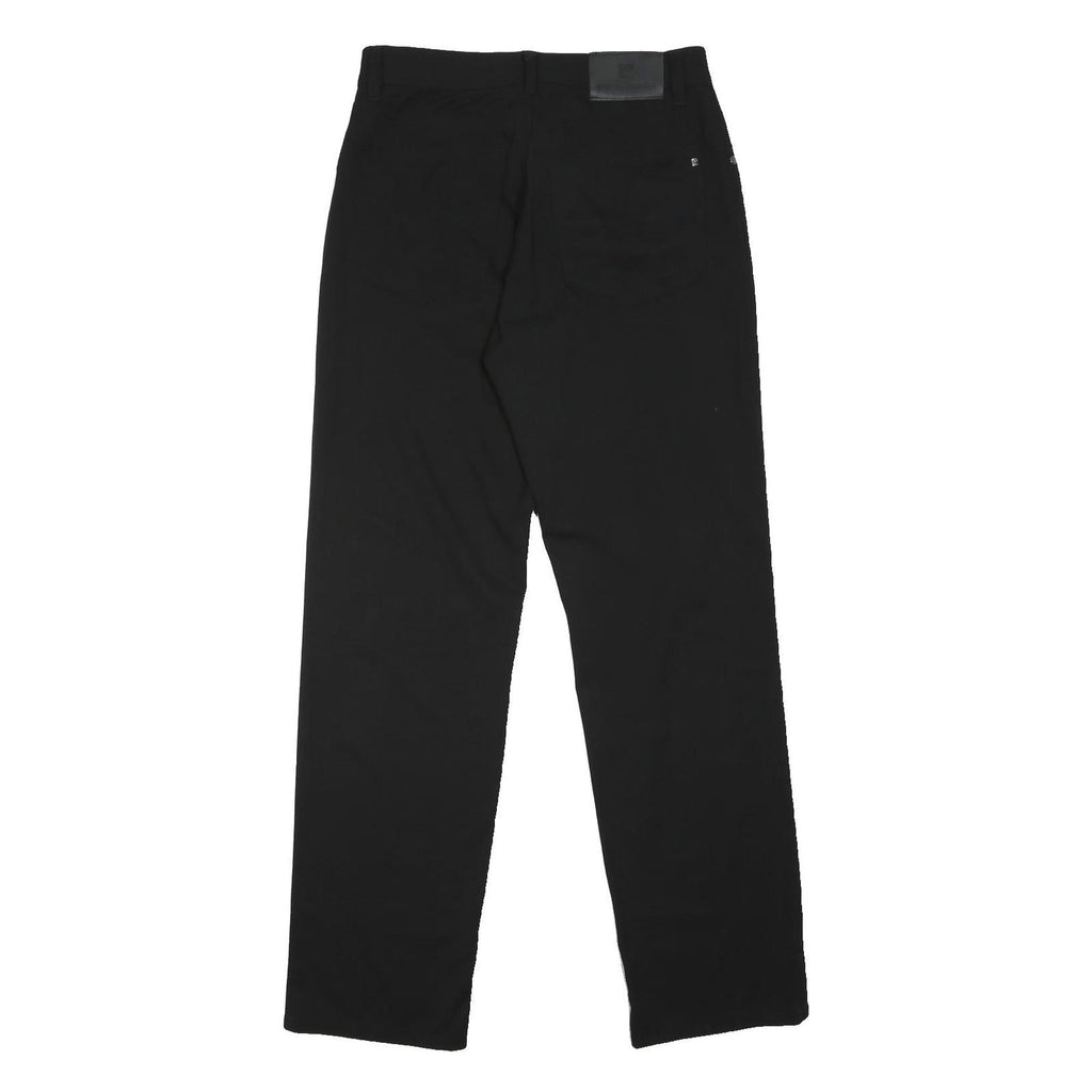 PIERRE CARDIN Mens Black Regular Fit Straight Polyester Blend Trousers W32 L32